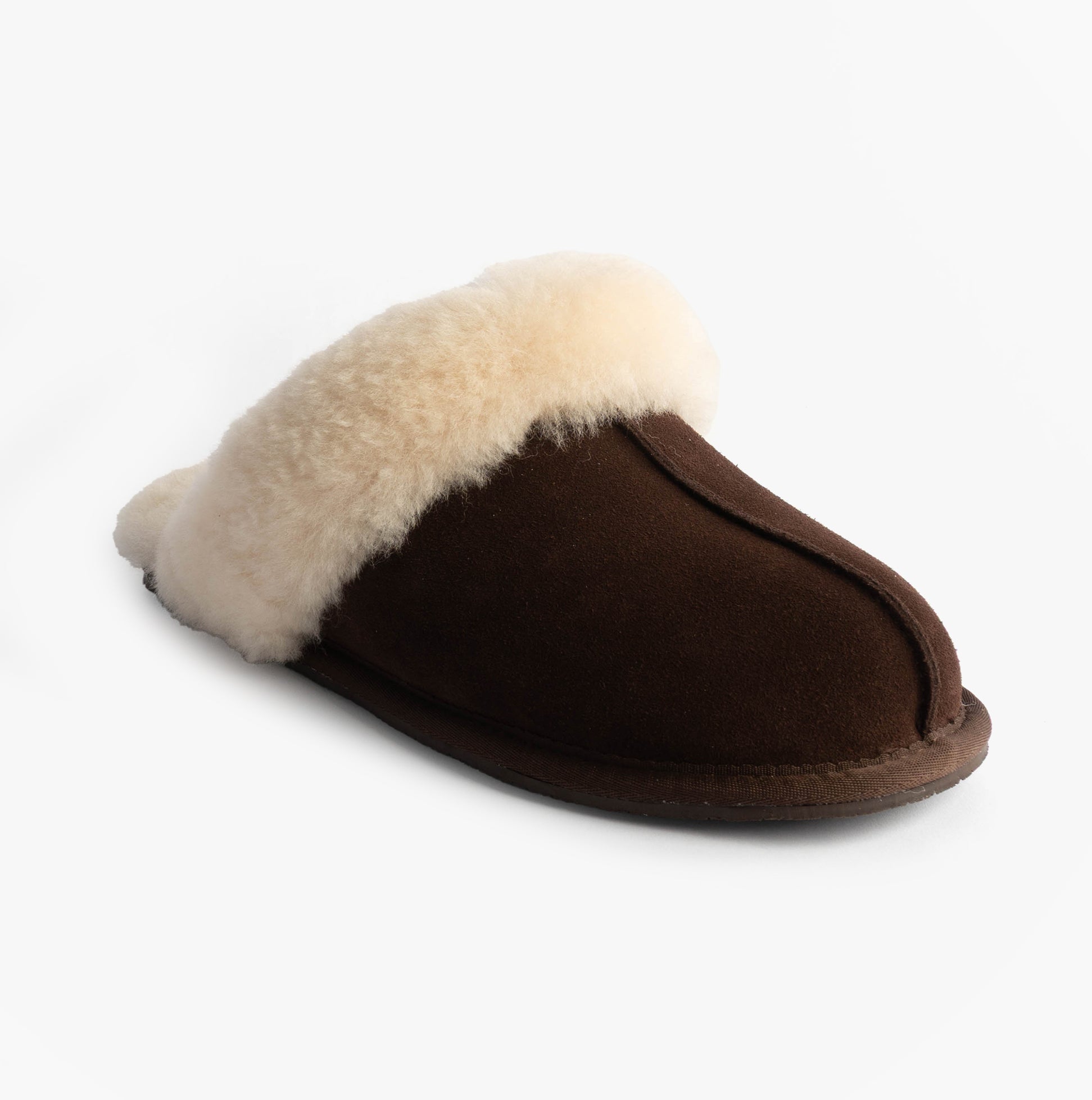 HOS Sheepskin AYLA Womens Real Sheepskin Mule Slippers Espresso
