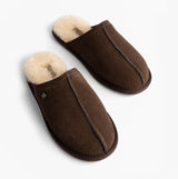 HOS Sheepskin EDWIN Mens Slippers Espresso