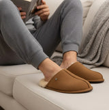 HOS Sheepskin EDWIN Mens Slippers Chestnut