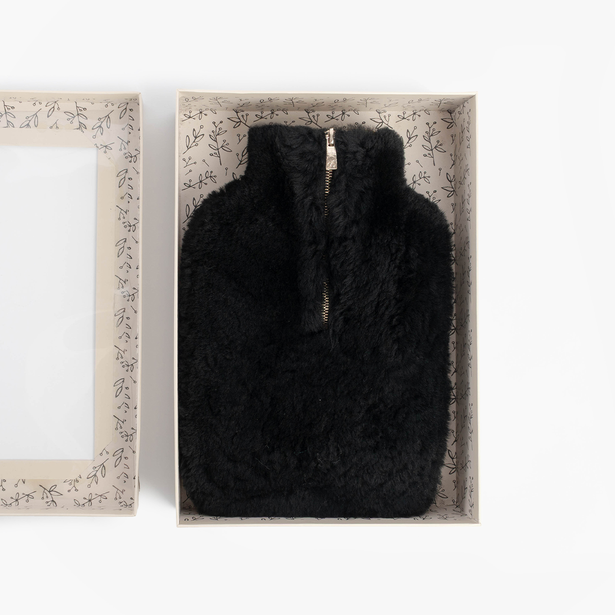 HOS Sheepskin IRIS Hot Water Bottle Cover Black