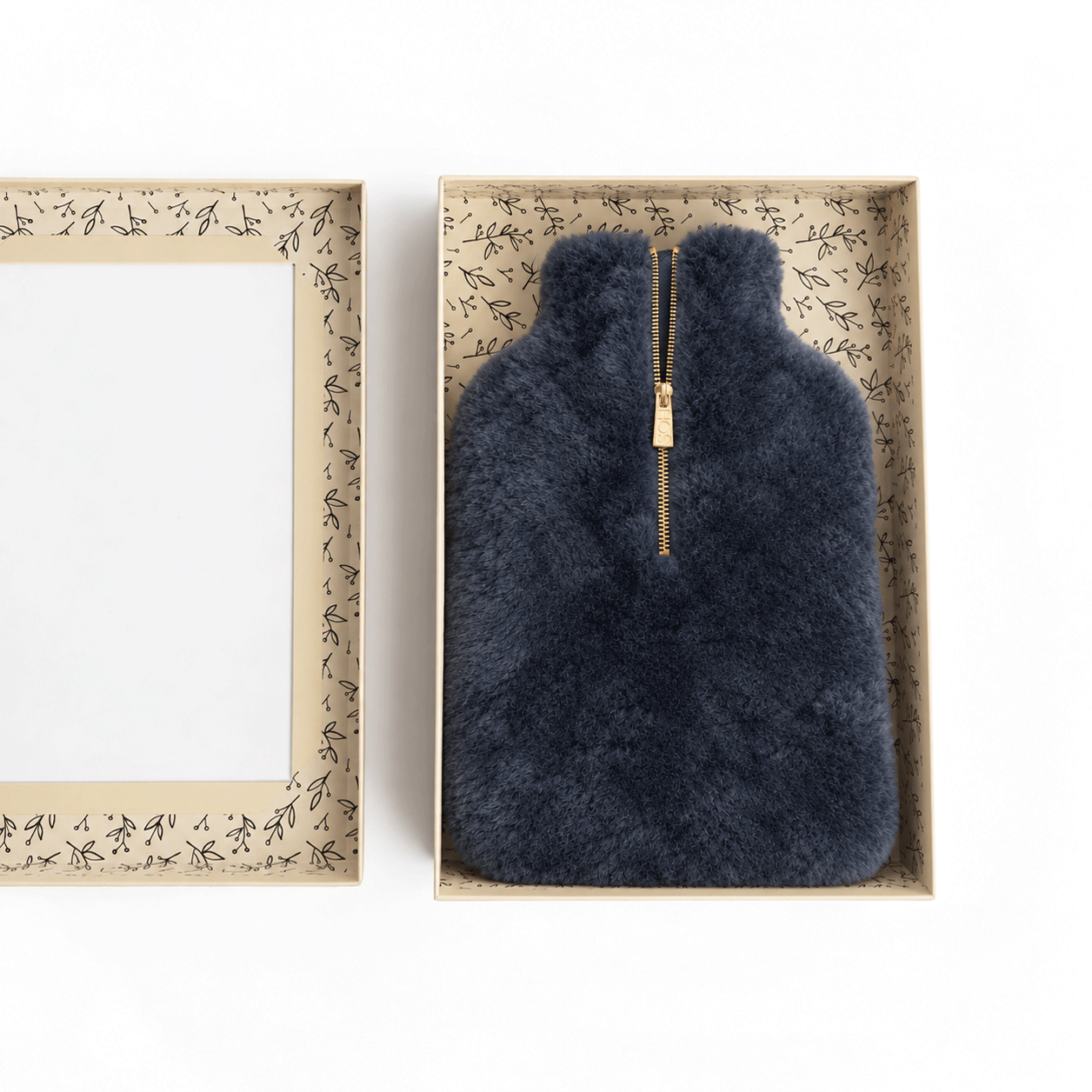 HOS Sheepskin IRIS Hot Water Bottle Cover Navy