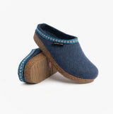 Haflinger FRANZL Womens Felt Clogs Jeans Blue