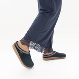 Haflinger FRANZL Womens Wool Clogs Navy