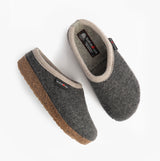 Haflinger PANDA Womens Felt Clogs Anthracite
