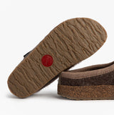 Haflinger PANDA Womens Felt Clogs Brown