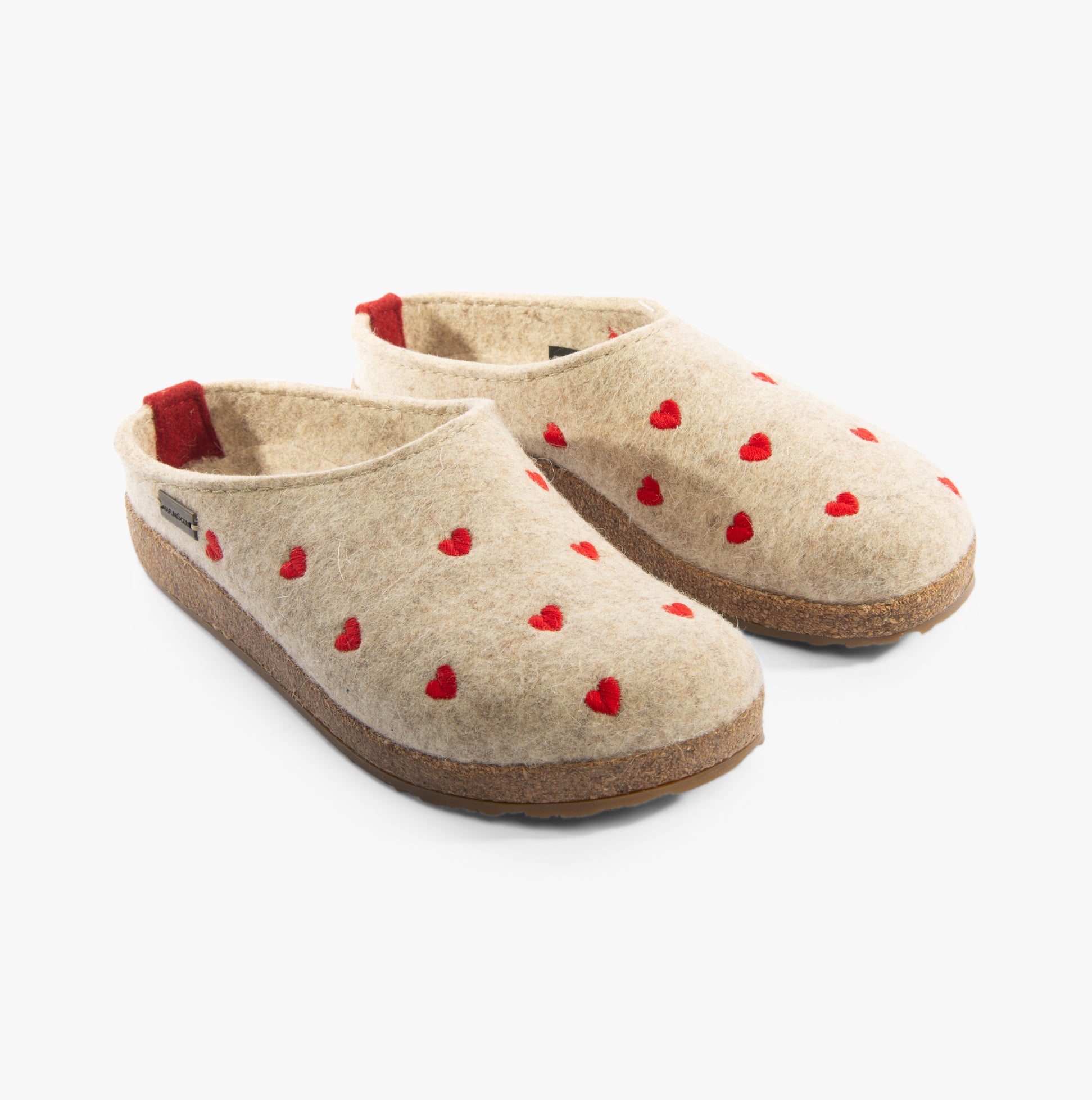 Haflinger CUORICINI Womens Felt Clogs Grey