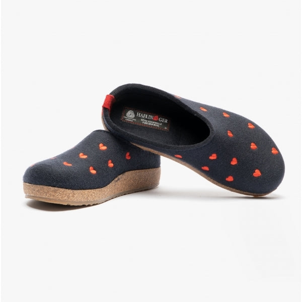 Haflinger CUORICINI Womens Mules Mittelblau