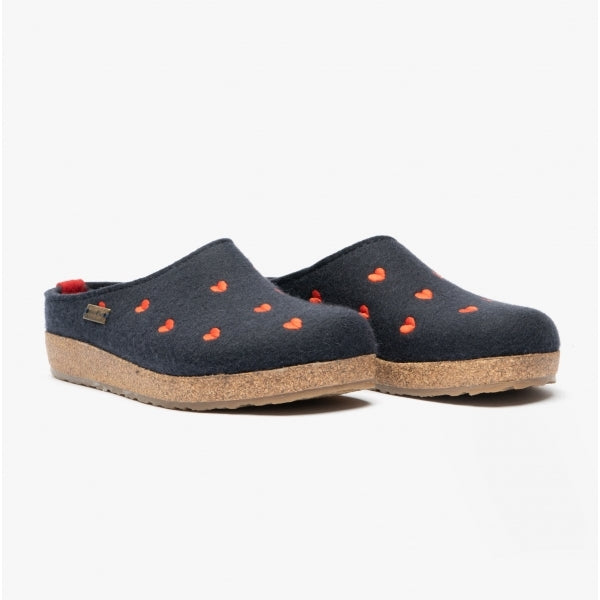 Haflinger CUORICINI Womens Mules Mittelblau