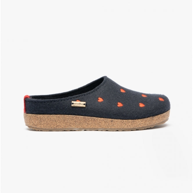 Haflinger CUORICINI Womens Mules Mittelblau