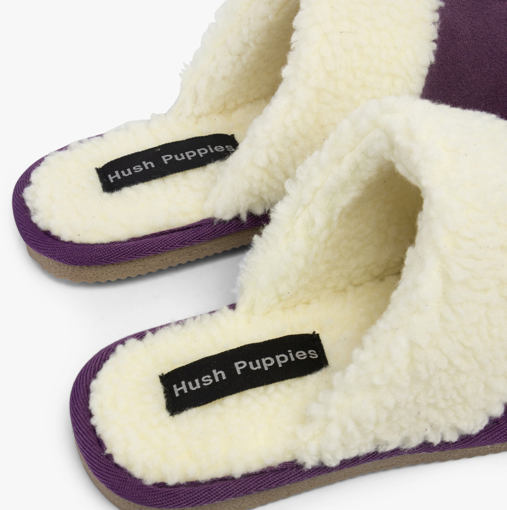 Hush Puppies ARIANNA Womens Suede Mule Slippers Purple