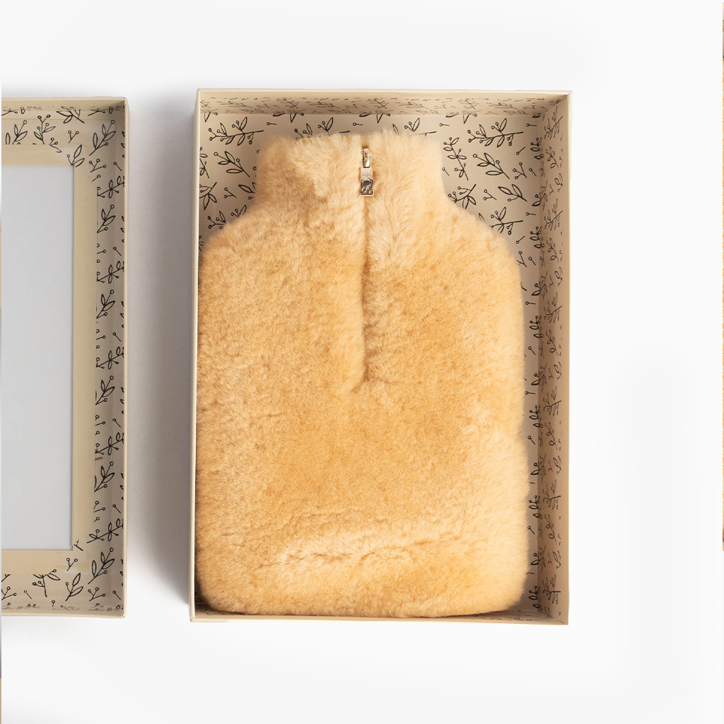HOS Sheepskin IRIS Hot Water Bottle Cover Chestnut
