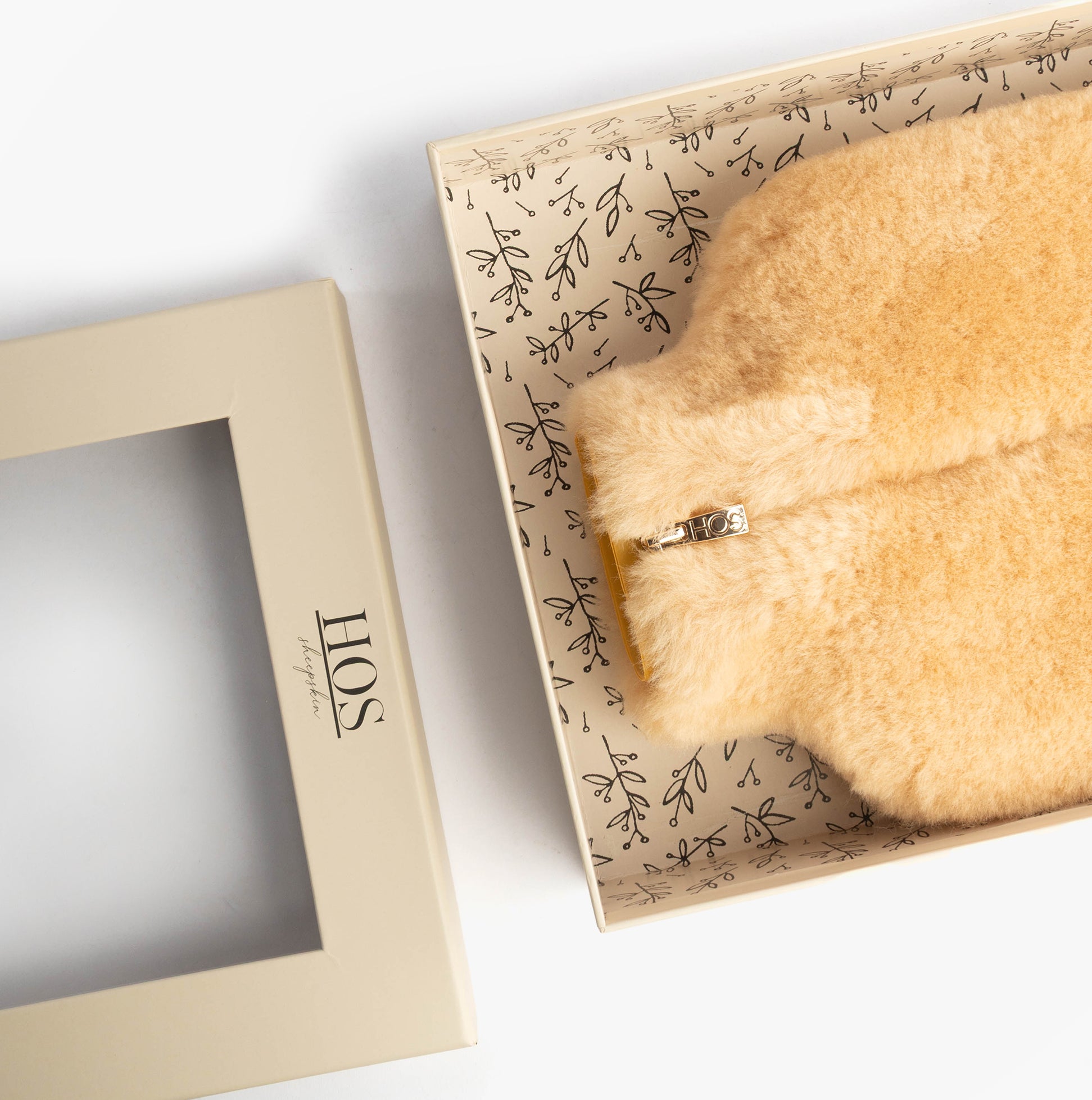 HOS Sheepskin IRIS Hot Water Bottle Cover Chestnut
