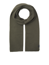 Jack & Jones JOLLY KNIT Mens Scarf & Beanie Giftset Sea Turtle Front view of olive green scarf rolled for display.