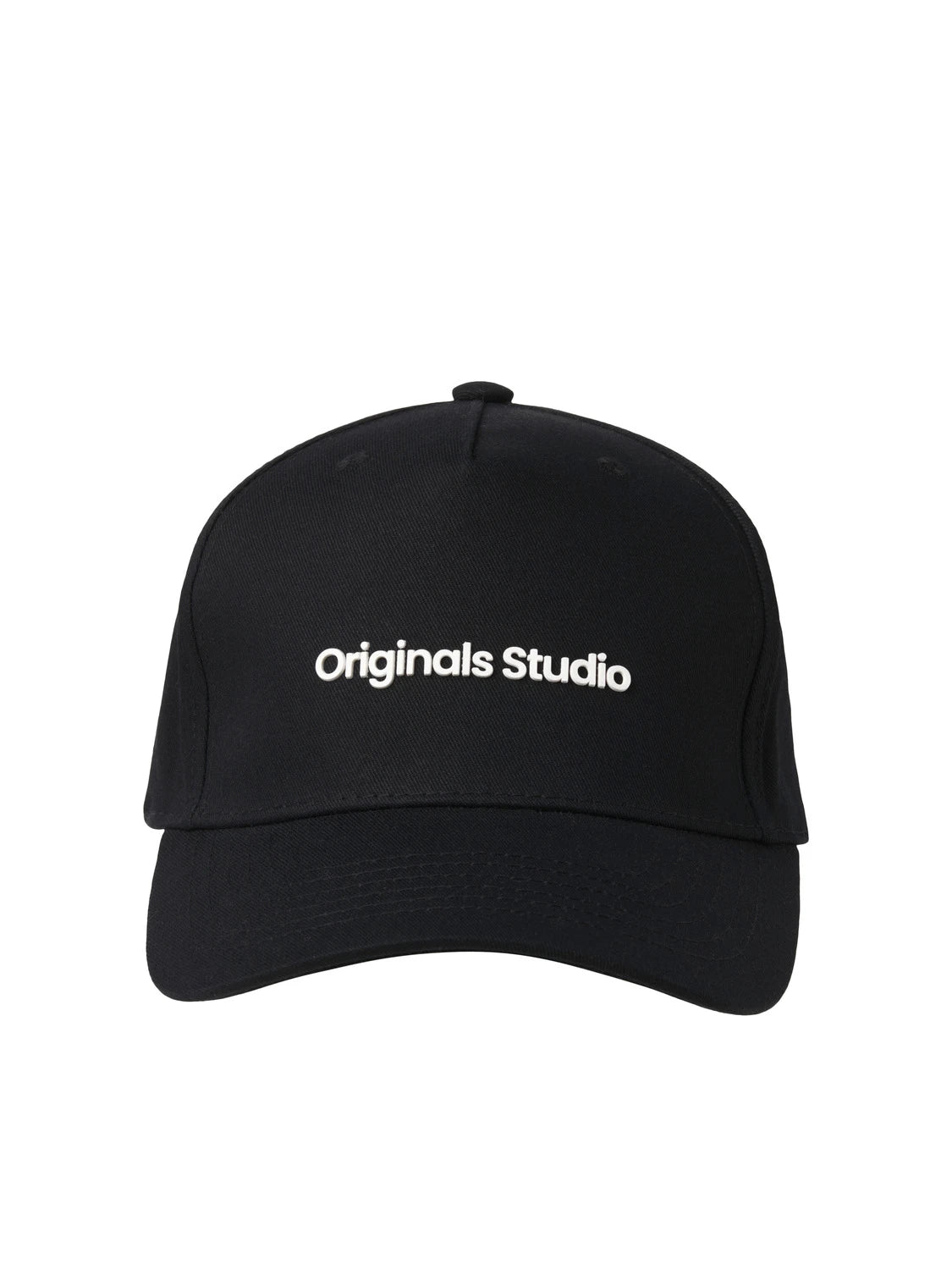 Jack & Jones VESTERBRO Mens Cap Black front view showing stylish design and logo detail.