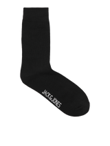 Jack & Jones RAFAEL Mens Socks Black side view showcasing soft cotton blend material.