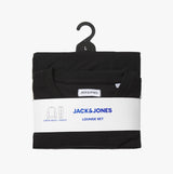 Jack & Jones SOLID LOUNGE Set Mens Black front view with packaging and hanger