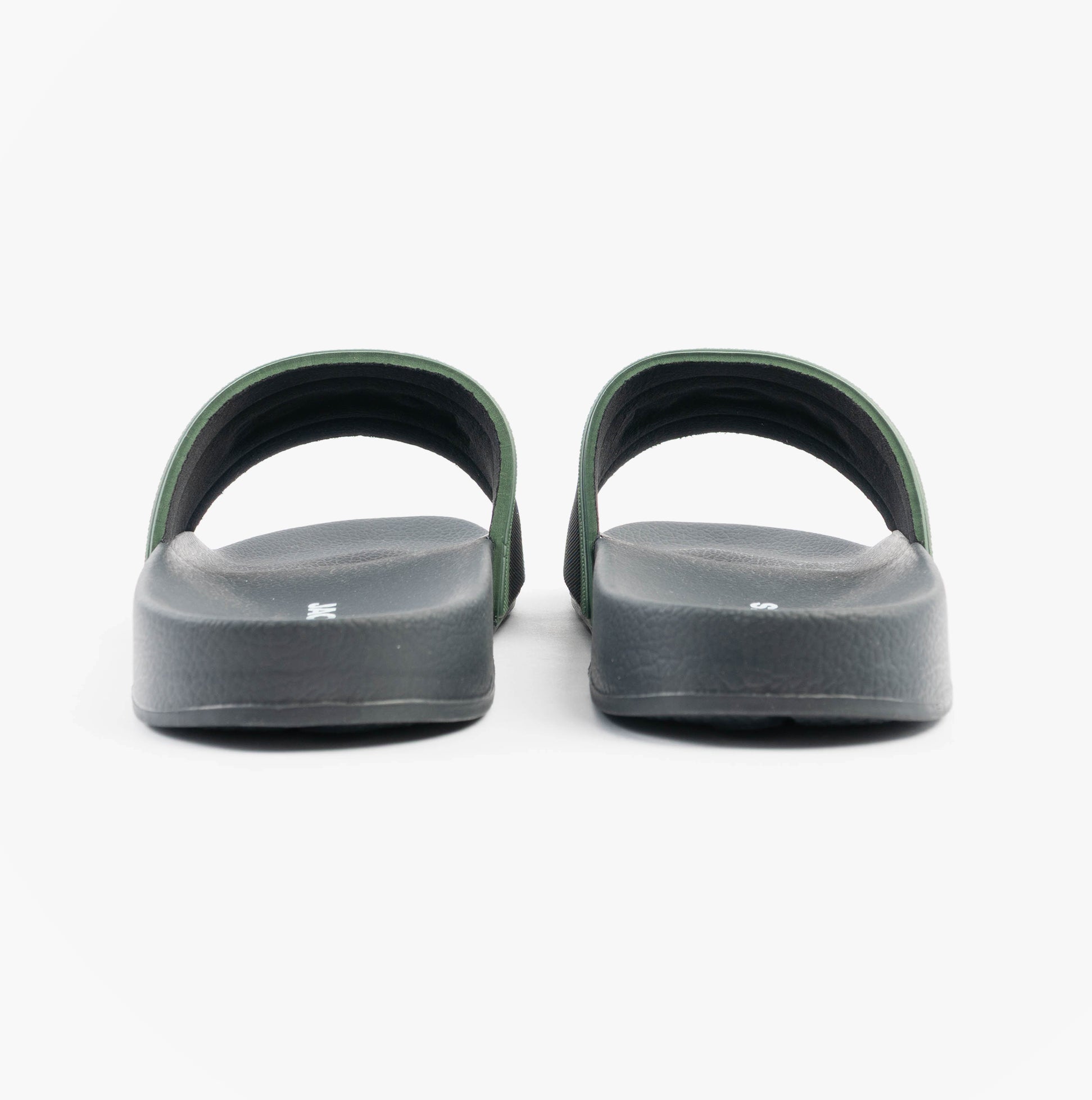 Jack & Jones JARRED Mens Sliders Anthracite back view showcasing slip-on design and lightweight construction.