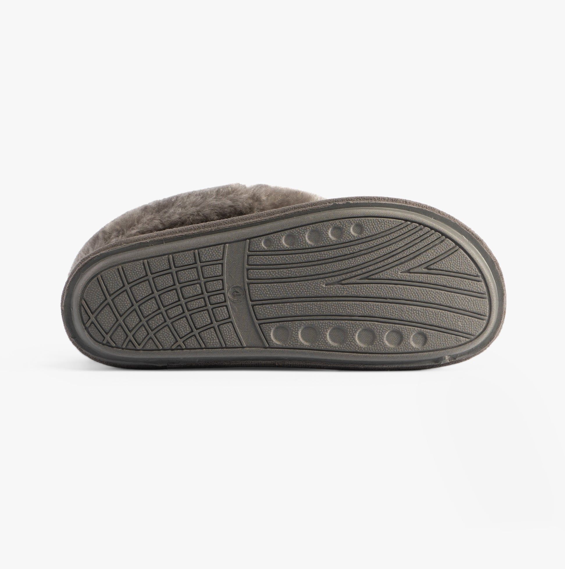 Jo & Joe CHILTERN Womens Slippers Charcoal bottom view, featuring rubber sole with textured grip.