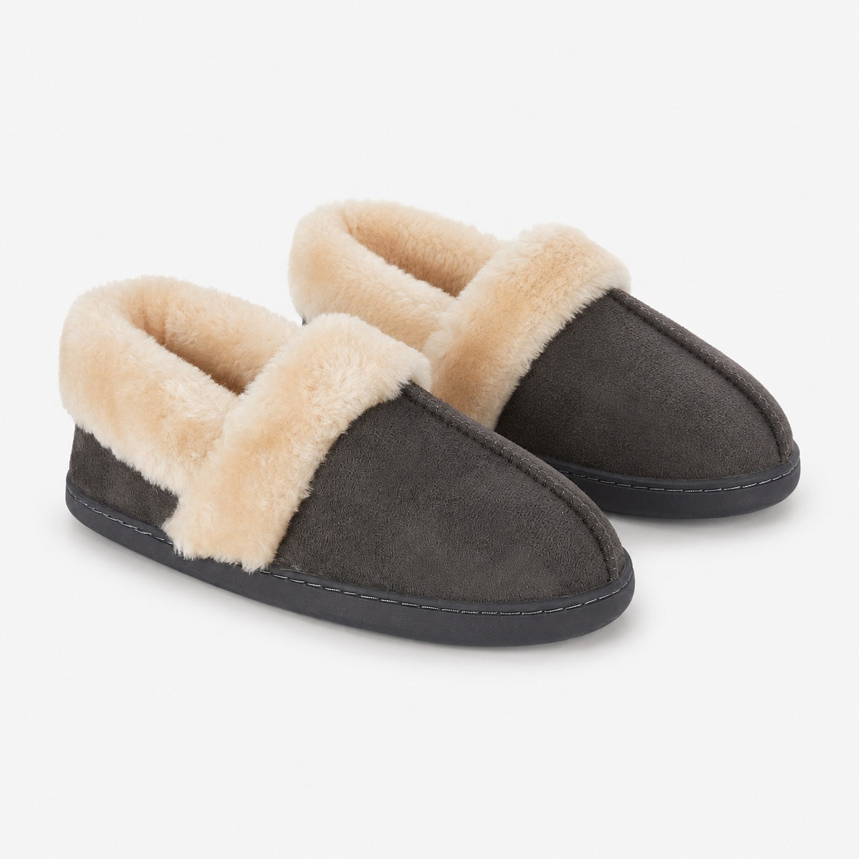 Jo & Joe EDALE Womens Full Slippers Dark Grey