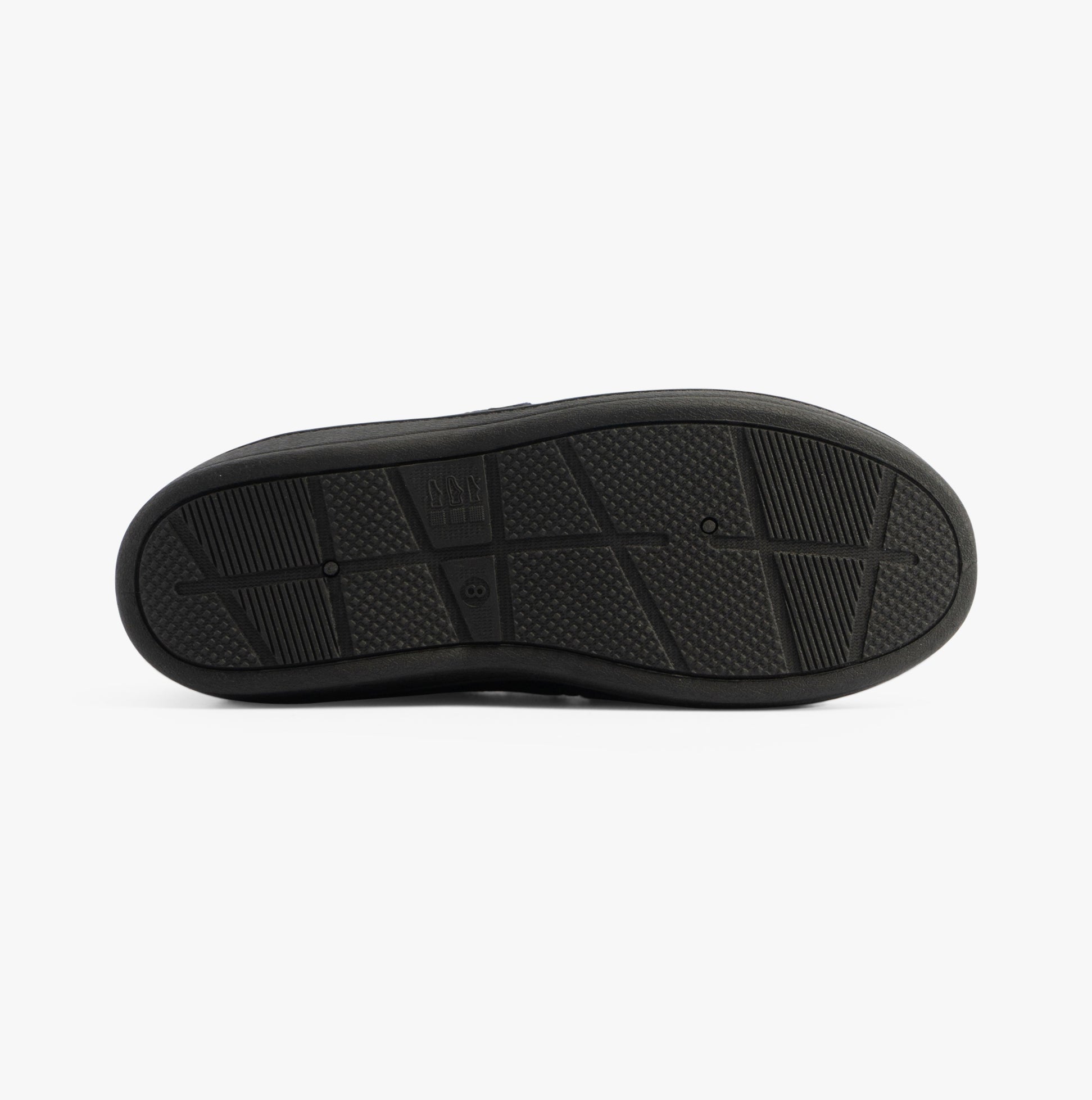 Jo & Joe EDWARD Mens Slippers Navy bottom view showing rubber sole with textured grip.