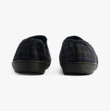 Jo & Joe EDWARD Mens Slippers Navy back view showing round toe and textile upper with rubber sole.