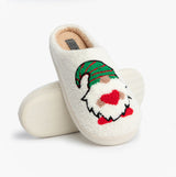 Jo & Joe GONK Womens Mule Slippers Cream side view with gnome design and soft lining.
