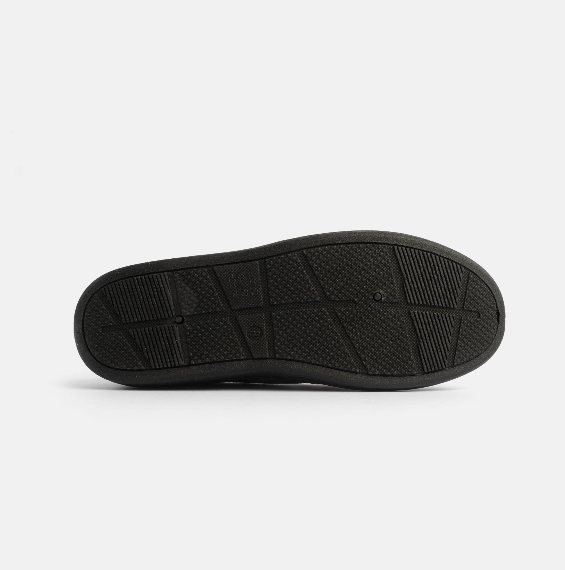 Jo & Joe GORDON Mens Full Slippers Checkered Grey sole view with textured grip and durable surface for comfort.