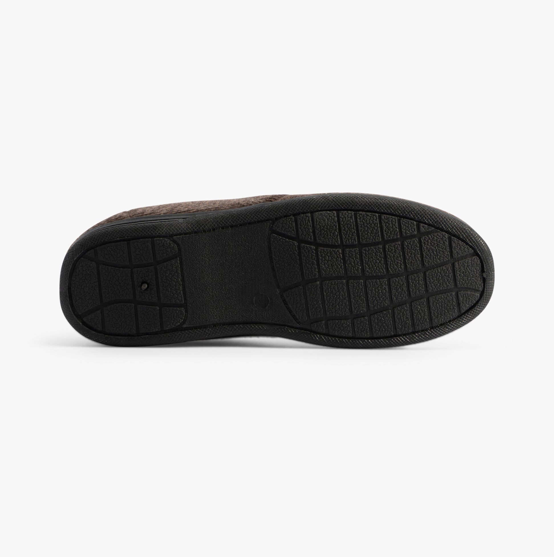 Jo & Joe HAIG Mens Slippers Brown bottom view with rubber sole design showcasing durability and grip.