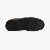 Jo & Joe HAIG Mens Slippers Brown bottom view with rubber sole design showcasing durability and grip.