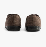 Jo & Joe HAIG Mens Slippers Brown rear view showing the textured upper and rubber sole.