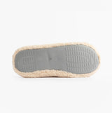 Jo & Joe HATTIE Womens Full Slippers Beige bottom view showcasing soft textile outsole and grip design.
