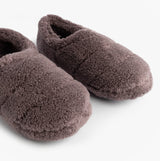 Jo & Joe HATTIE Womens Full Slippers Purple close-up view showing soft textile upper and round toe design.