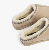 Jo & Joe KOALA Womens Slippers Beige side view displaying soft faux fur lining and textile upper.