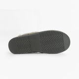Jo & Joe LYLA Womens Mule Slippers Grey bottom view showcasing the textured sole and slip-on design for comfort.