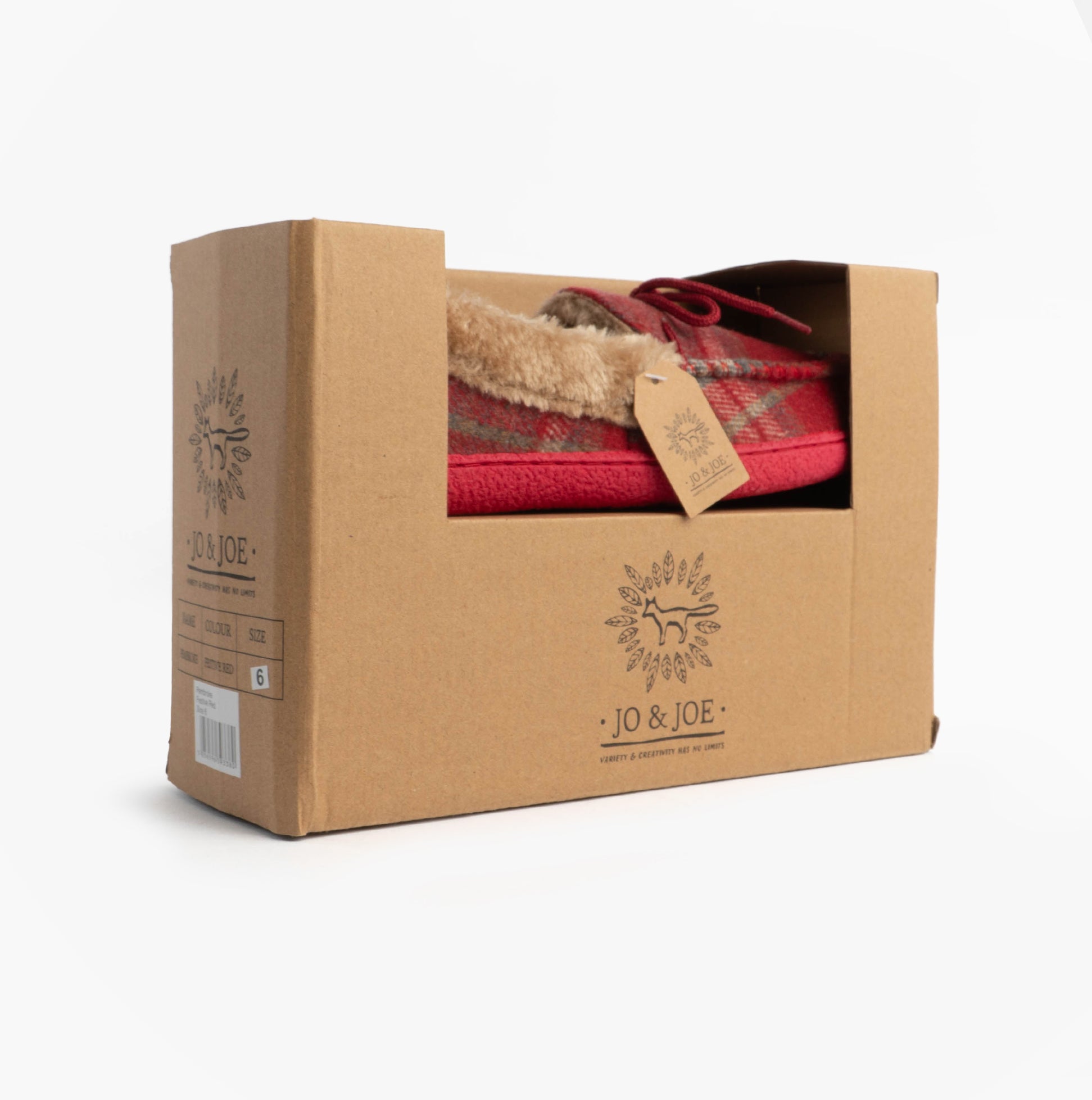 Jo & Joe PEMBROKE Womens Moccasin Slippers Festive Red