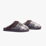 Jo & Joe SHETLAND Womens Slippers Slate Grey side view showing soft textile upper and cozy lining.