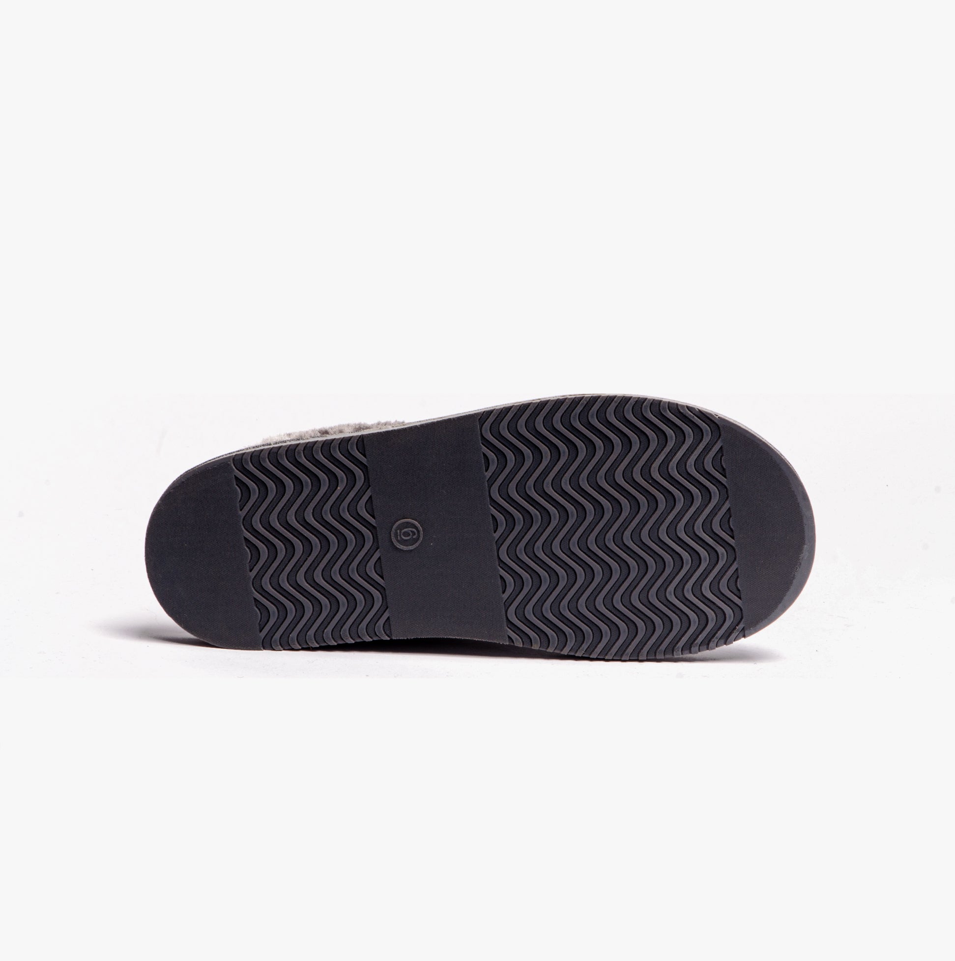 Jo & Joe SHETLAND Womens Slippers Slate Grey underside view with textured sole design.