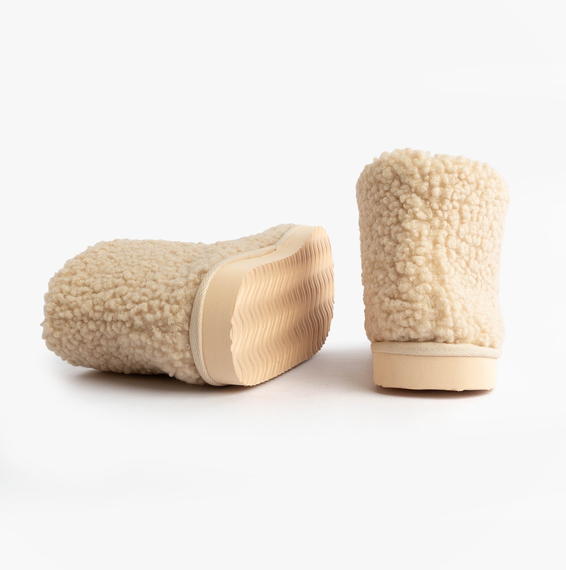 Jo & Joe TEDDY Womens Bootie Slippers Beige