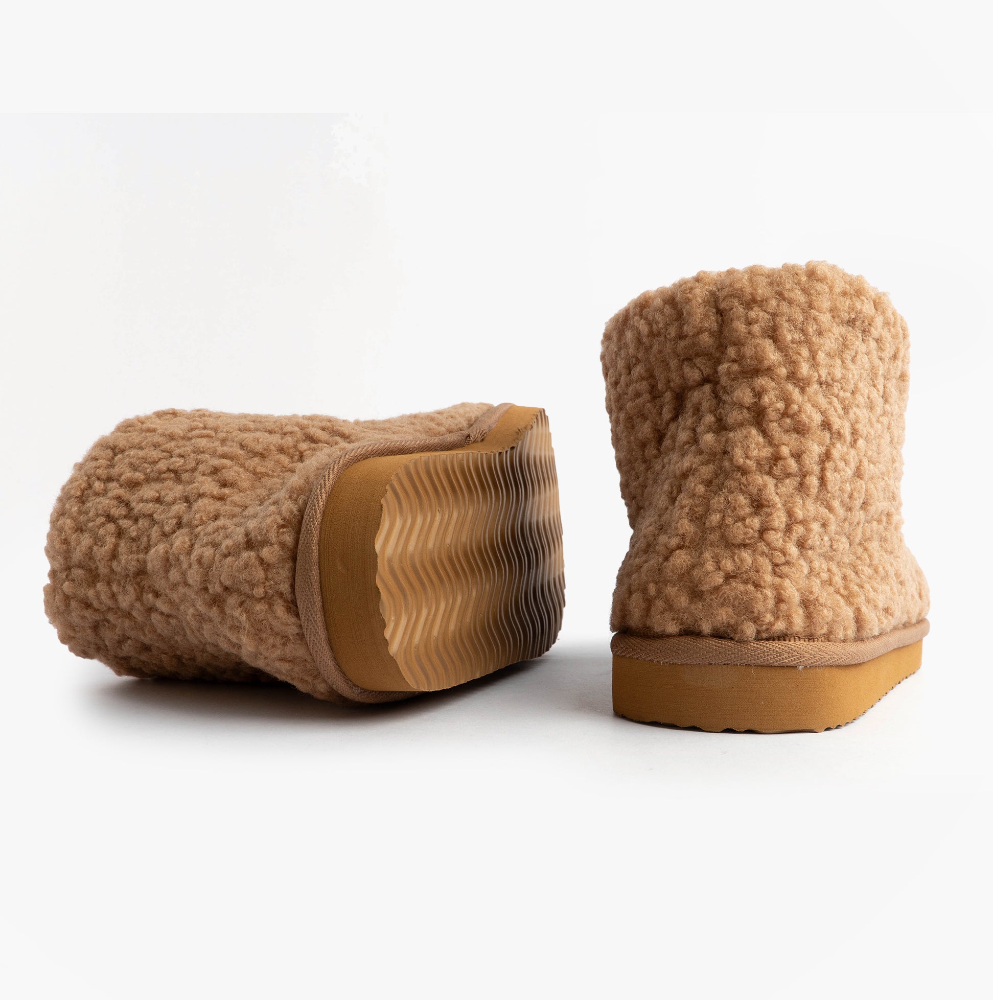 Jo & Joe TEDDY Womens Bootie Slippers Tan