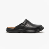 Josef Seibel MAX Mens Leather Mule Clogs Black
