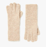 Joules EFFIE Womens Gloves Camel, detail view showcasing soft, cozy material and ribbed design.