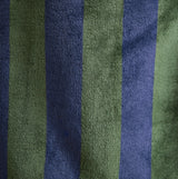 Joules MONTAGUE Mens Night Gown Navy Green Stripe detail view of fabric texture and stripes
