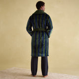 Joules MONTAGUE Mens Night Gown Navy Green Stripe back view showcasing the stylish striped design and cozy fit.