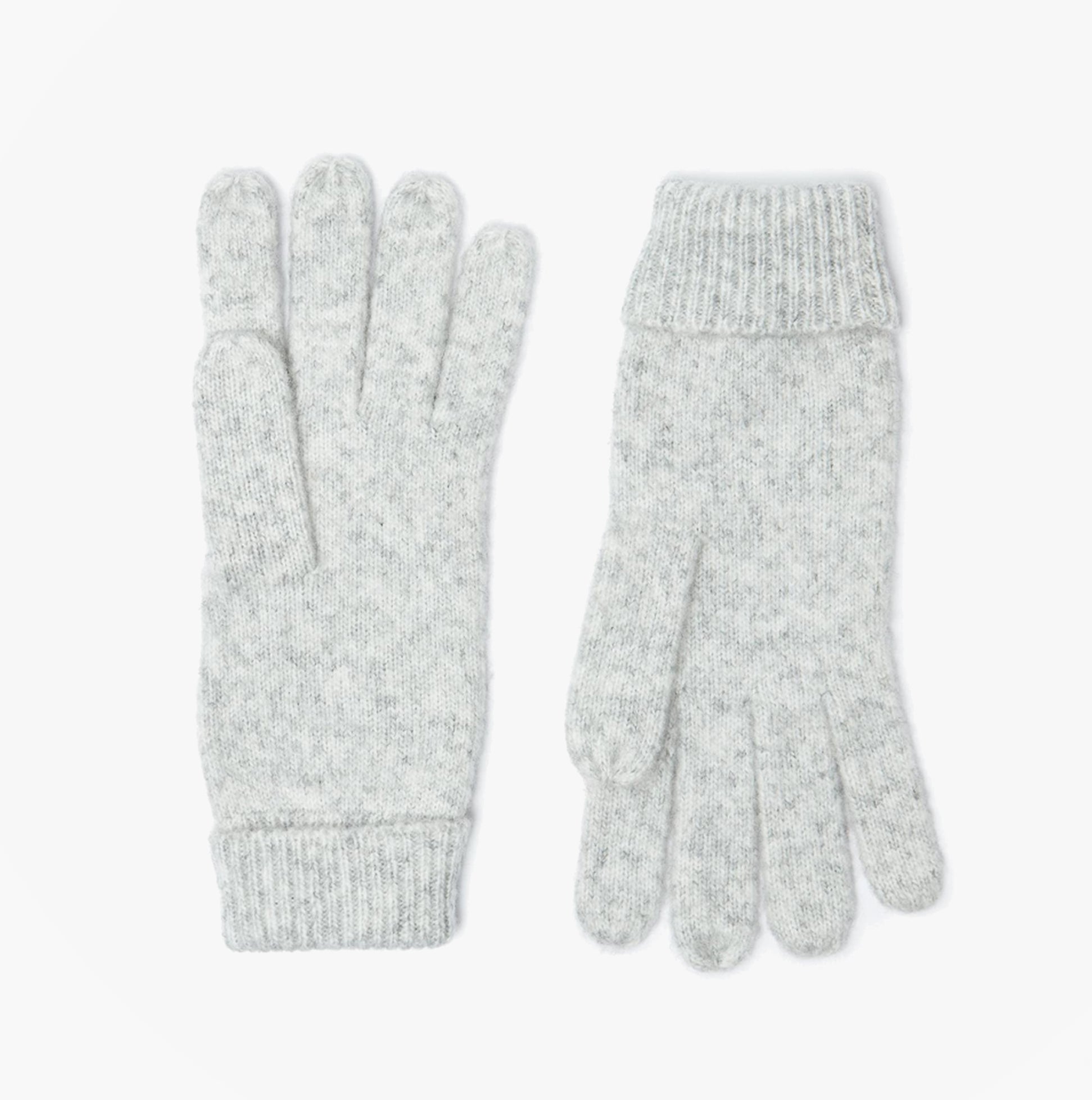 Joules ROSA Womens Gloves Grey front view, soft and stylish gloves made of recycled materials.