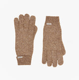 Joules ROSA Womens Gloves Oatmeal front view showing both gloves with knit texture and brand label.