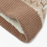 Joules KARA BOBBLE Womens Bobble Neutral close-up view of the luxurious interior fleece lining and textured knit design.