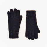 Joules HAMMOND Mens Gloves Navy front view showing design and texture of the knitted fabric.