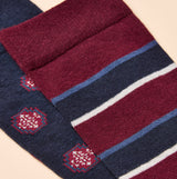 Joules KINGSBURY Mens Socks Navy detail view showcasing striped and patterned design.