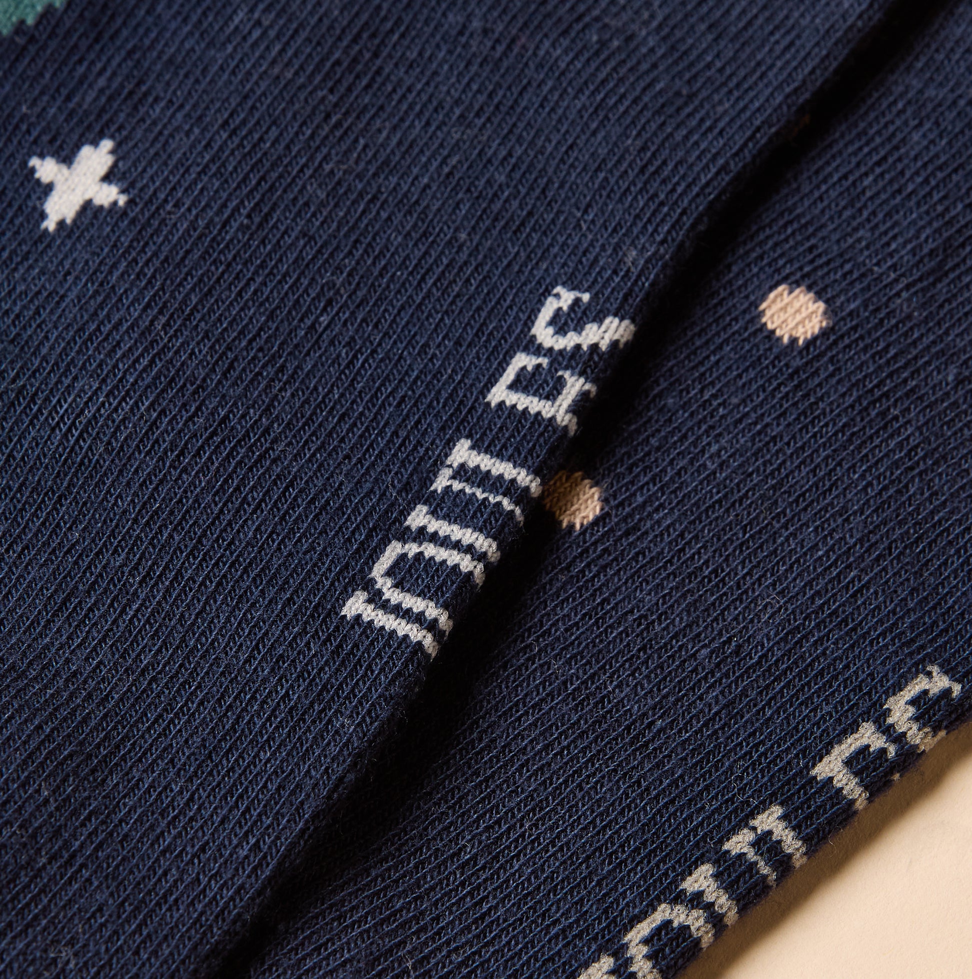 Joules EVERYDAY Womens Socks Multi Navy detailed view of fabric texture and design