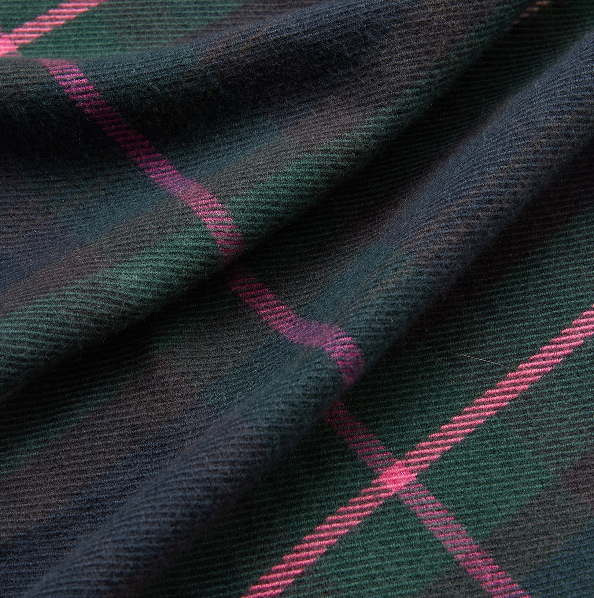 Joules LANGTREE Womens Navy/Pink Scarf detail view showing fabric texture and plaid pattern.